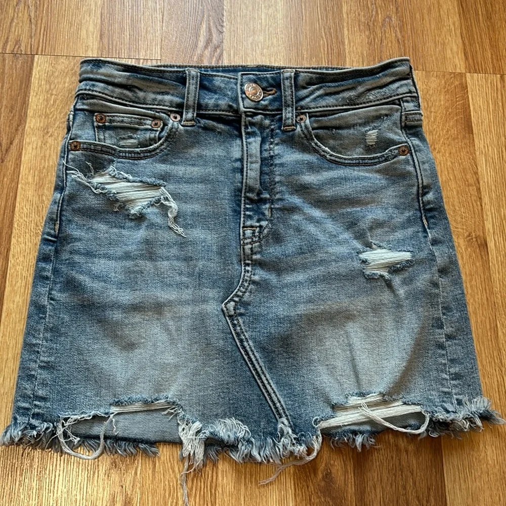 AE Super Stretch Denim Skirt - Picture 6 of 6